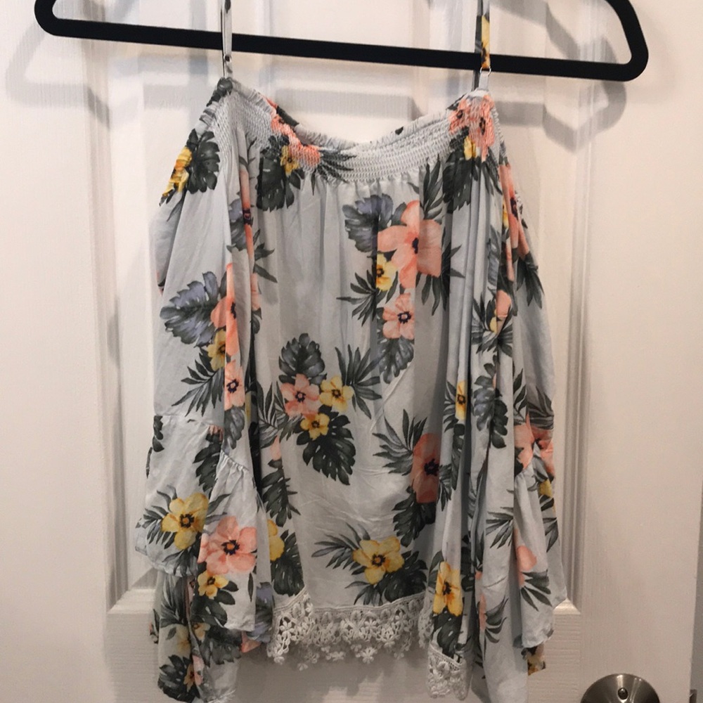 Floral Forever 21 Off the Shoulder Top
